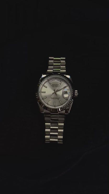Snow White Perpetual SeikoDay Stainless Steel