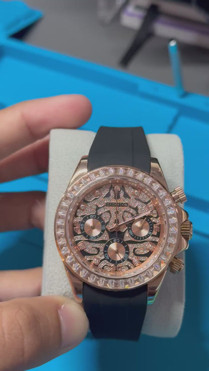 Diamond Tiger Dial Perpetualtona Rose Gold