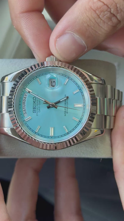 Ice Blue Diamond Dial PerpetualDay Stainless Steel