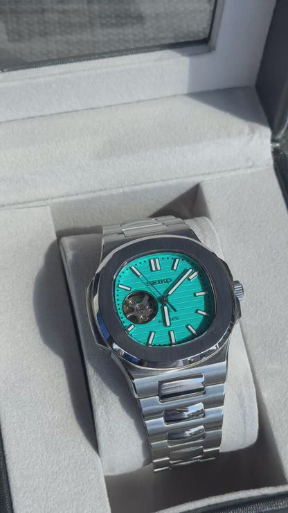Tiffany Blue Open Heart Perpetual Nautilus Stainless Steel