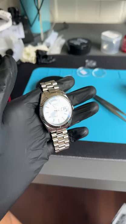 Ice Blue Perpetual SeikoDay Stainless Steel