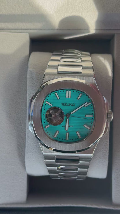 Tiffany Blue Open Heart Perpetual Nautilus Stainless Steel